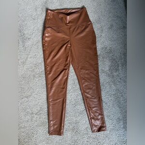 brown Leather leggings